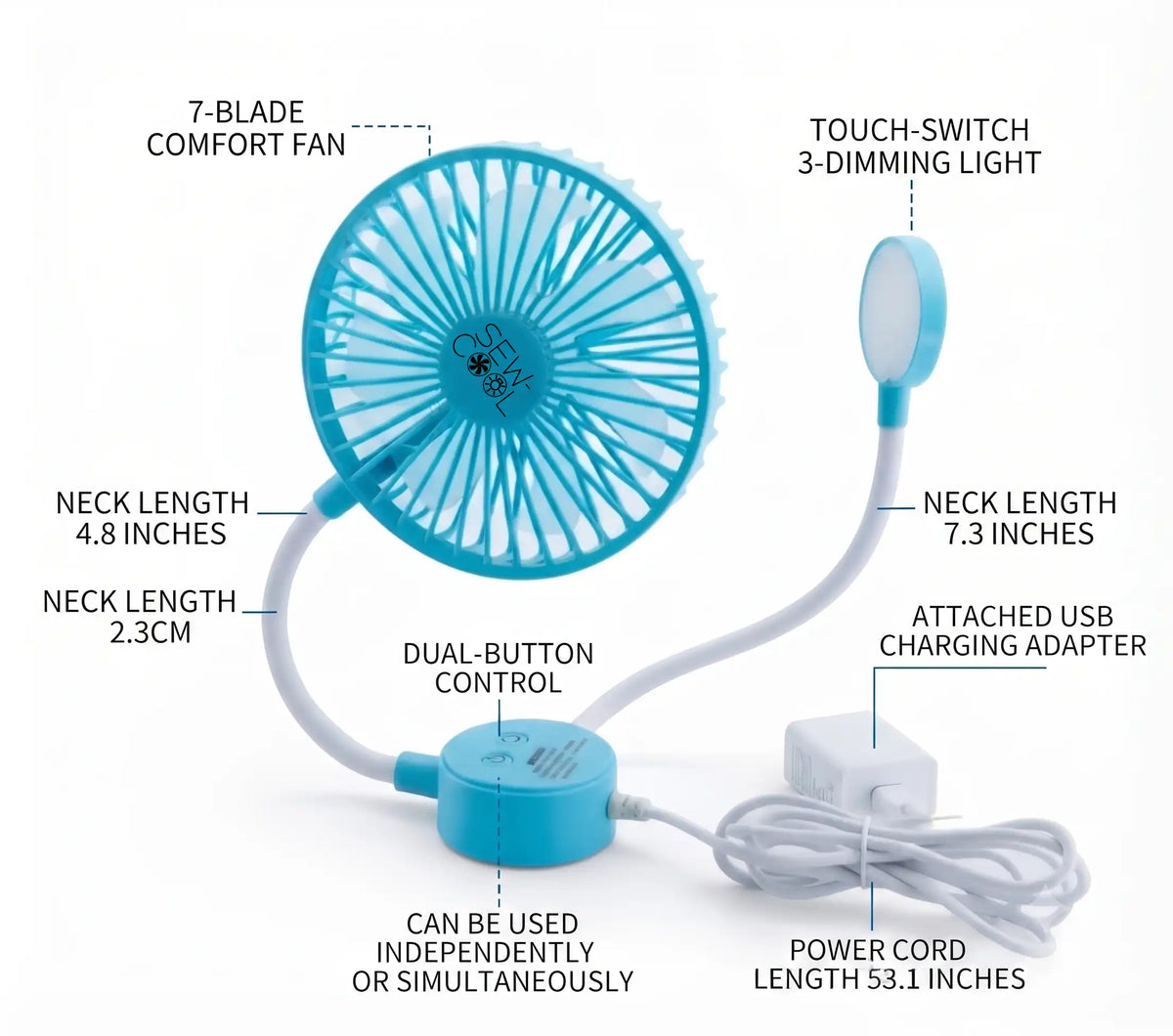 Sew-Cool - Sewing Machine Light & Cooling Fan